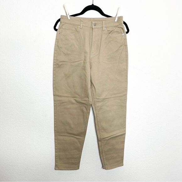 🍋 H&M Divided • Women’s High-Waisted Khaki Pants Size 6 | Slim Fit Cotton Pants - Picture 1 of 5